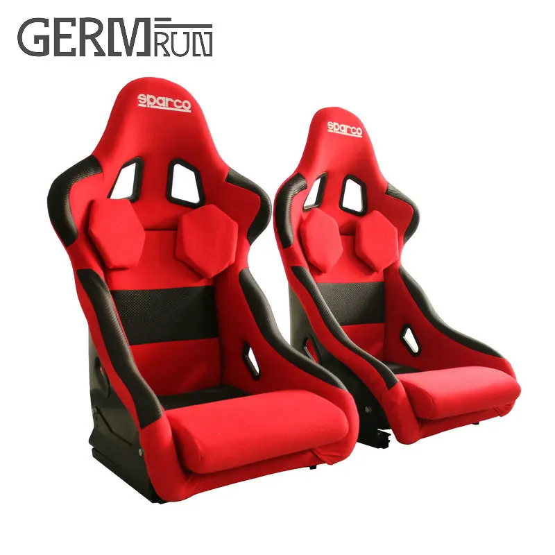 

2 Pcs/Set High quality Racing Bucket Seat Black Carbon fiber Red Sport Racing Car Seat