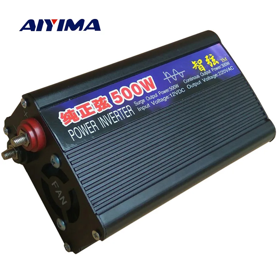 

AOSHIKE 1PC Inversor DC12V 24V 48V To AC 220V 500W Pure Sine Wave Power Inverter