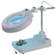 220V 10X Настольная лампа с зеленым стеклом, подъемная стойка с лупой, длинная рукоятка, гибкое профессиональное увеличительное стекло