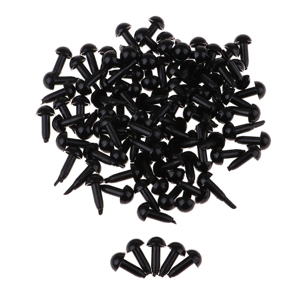 MagiDeal 100Pcs Black Acrylic Safety Eye Eyeballs Doll Puppets Toy DIY Craft for dolls accessories kids DIY craft materials