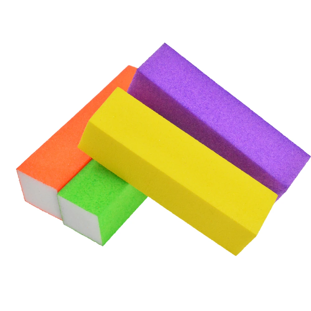 

4pcs/lot Nail File Buffing Colorful Grit Sandpaper Sponge Orange/Yellow/Purple/Green Polishing Grinding Manicure Tool TR16