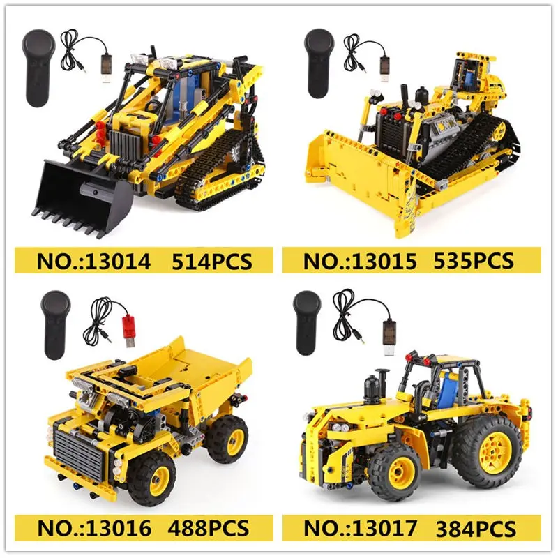 

IN STOCK Yeshin 13014 13015 13016 13017 The Remote Control Load Car Engineering Team Building Blocks Christmas Bricks Toys