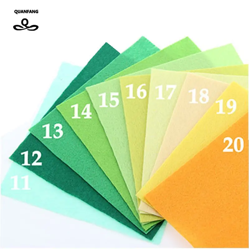 Felt Fabric Sheet 40pcs/lot Felt Non Woven Fabric 1mm Thickness 10x10 cm For Sewing Crafts