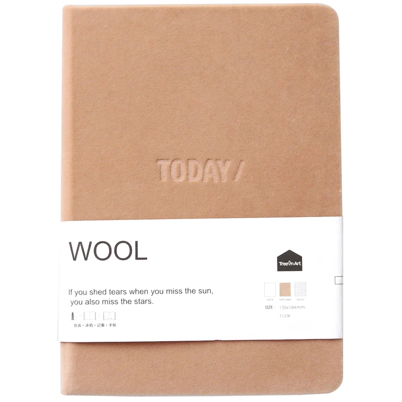 

Creative flannel cover notebook hardcover blank kraft paper checkered diy diary notebook notepad