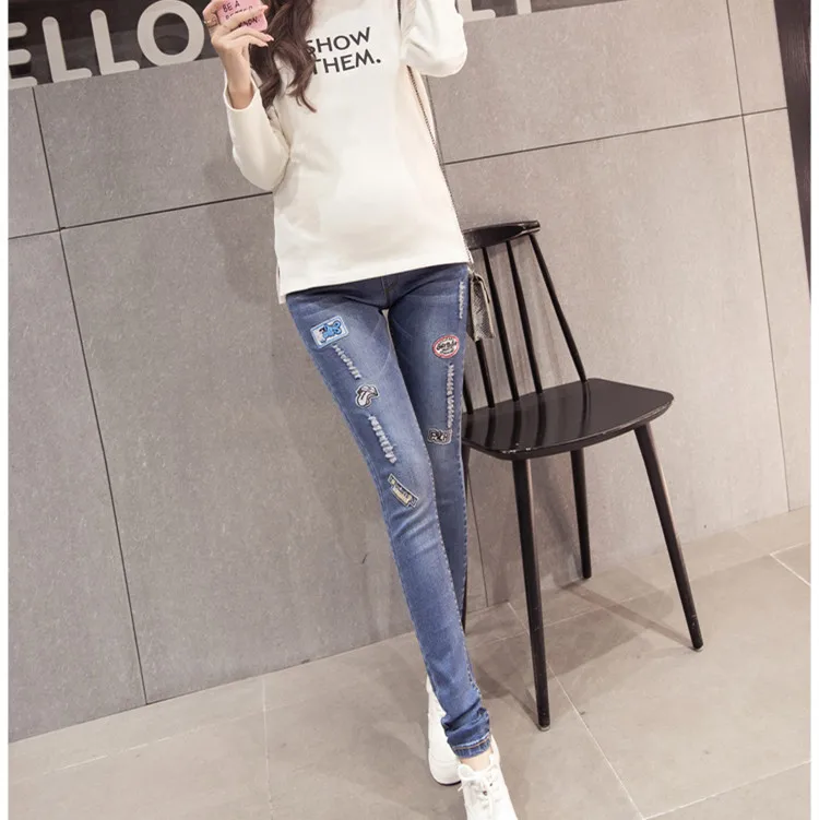 Plus thick velvet Pregnant Pants jeans Cotton Maternity Jeans Pants For Pregnancy Clothes For Pregnant font