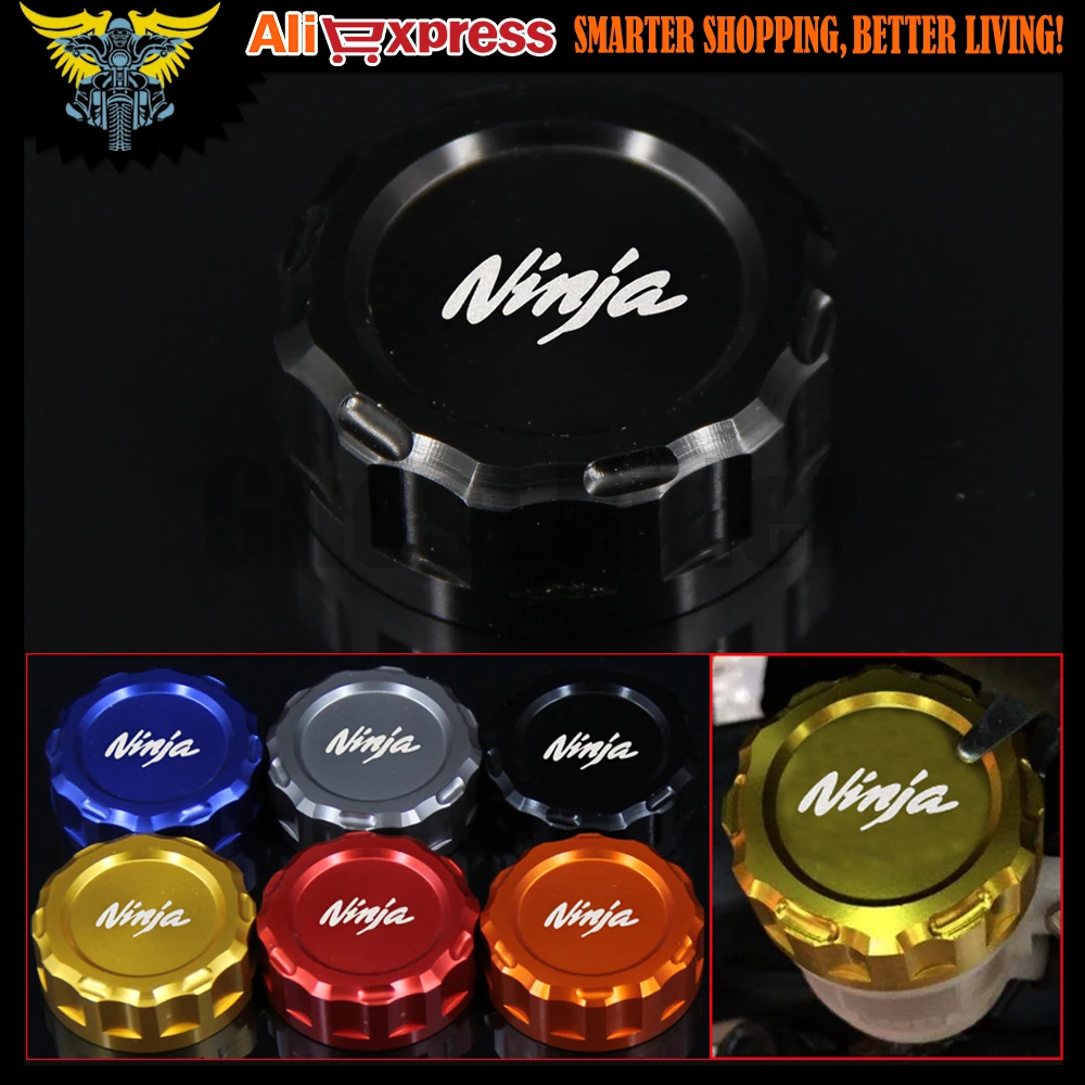 

6 Colors Motorcycle CNC Aluminum Rear Brake Fluid Reservoir Cover Cap For Kawasaki NINJA 600 ZX-6R NINJA 1000 ZX-10R