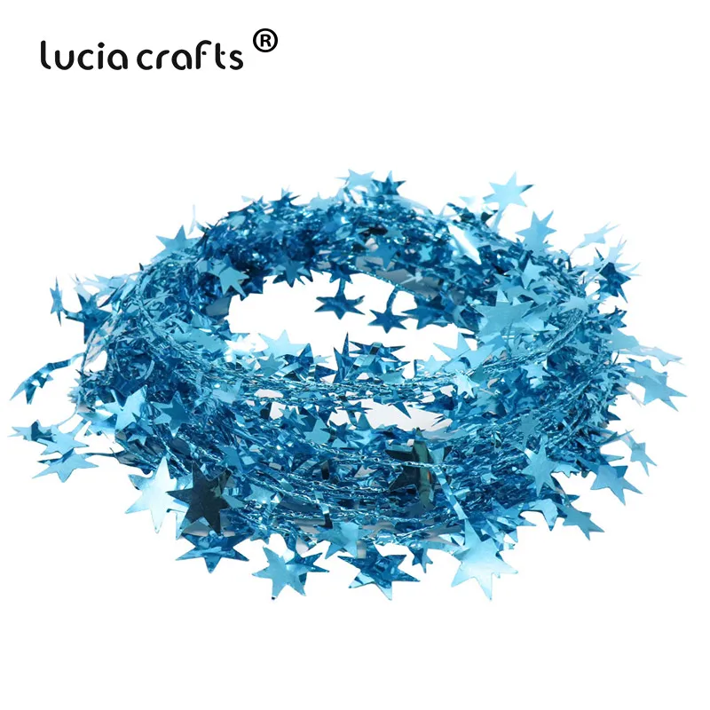 Lucia crafts 7,5 м/рулон подвесная Рождественская елка пентаграмма железная проволока гирлянда домашнее рождественское украшение H0358 - Цвет: C1 Sky blue