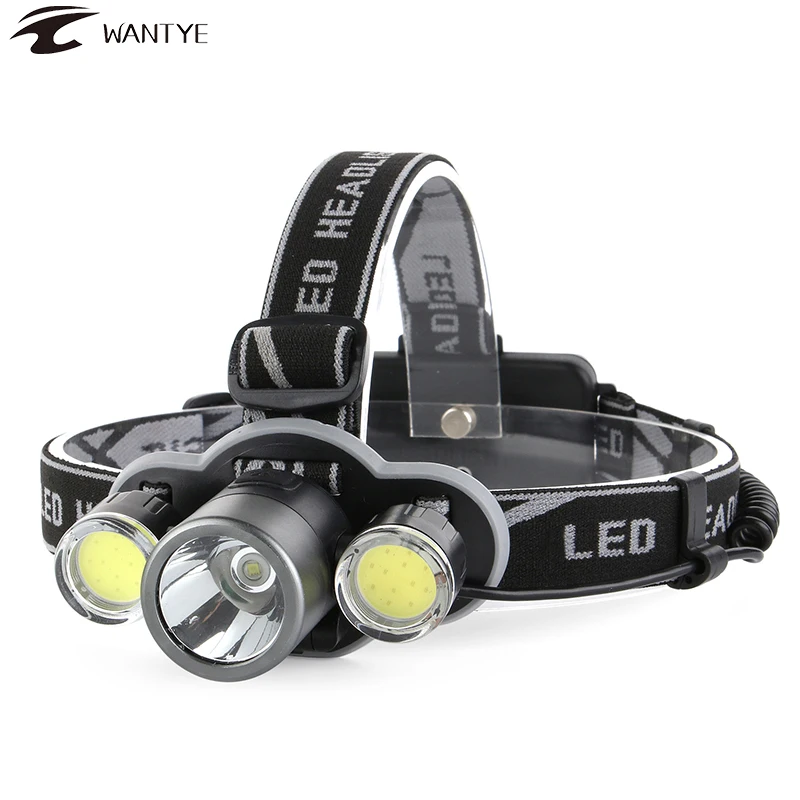 Beste Rechargerable LED Koplamp 10000LM XML T6 + COB Koplamp Zaklamp Voorhoofd 5 Modus 18650 Head lamp Camping Jacht Lantaarn