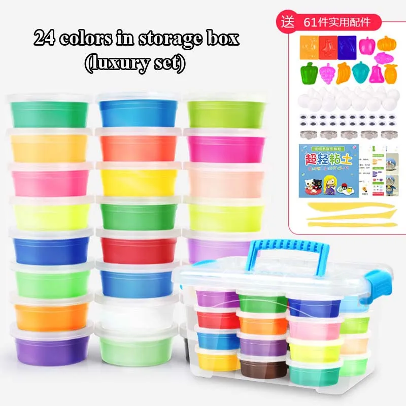 

12color/24color/36color Air Dry Polymer Clay Super Light Modeling Clay Jumpimg Clay Play Dough Playdough Plasticine Toys DIY Toy