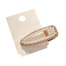 Женская жемчужная Бриллиантовая заколка для волос заколка-Заколка гребень аксессуар милые блестящие металлические заколки жемчуг