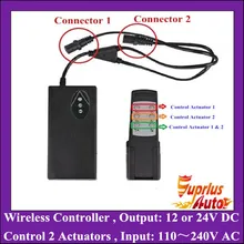 Entrada e 12 AC100-240V/24 v DC Ouput Tipo Sem Fio Controlador de Atuador Linear/Linear fonte de Alimentação Para Duplas atuadores(China)