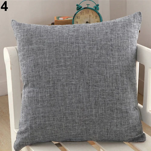 

New Solid Color Linen Simple Throw Pillow Case Home Fashion Square Soft Pillow Cover