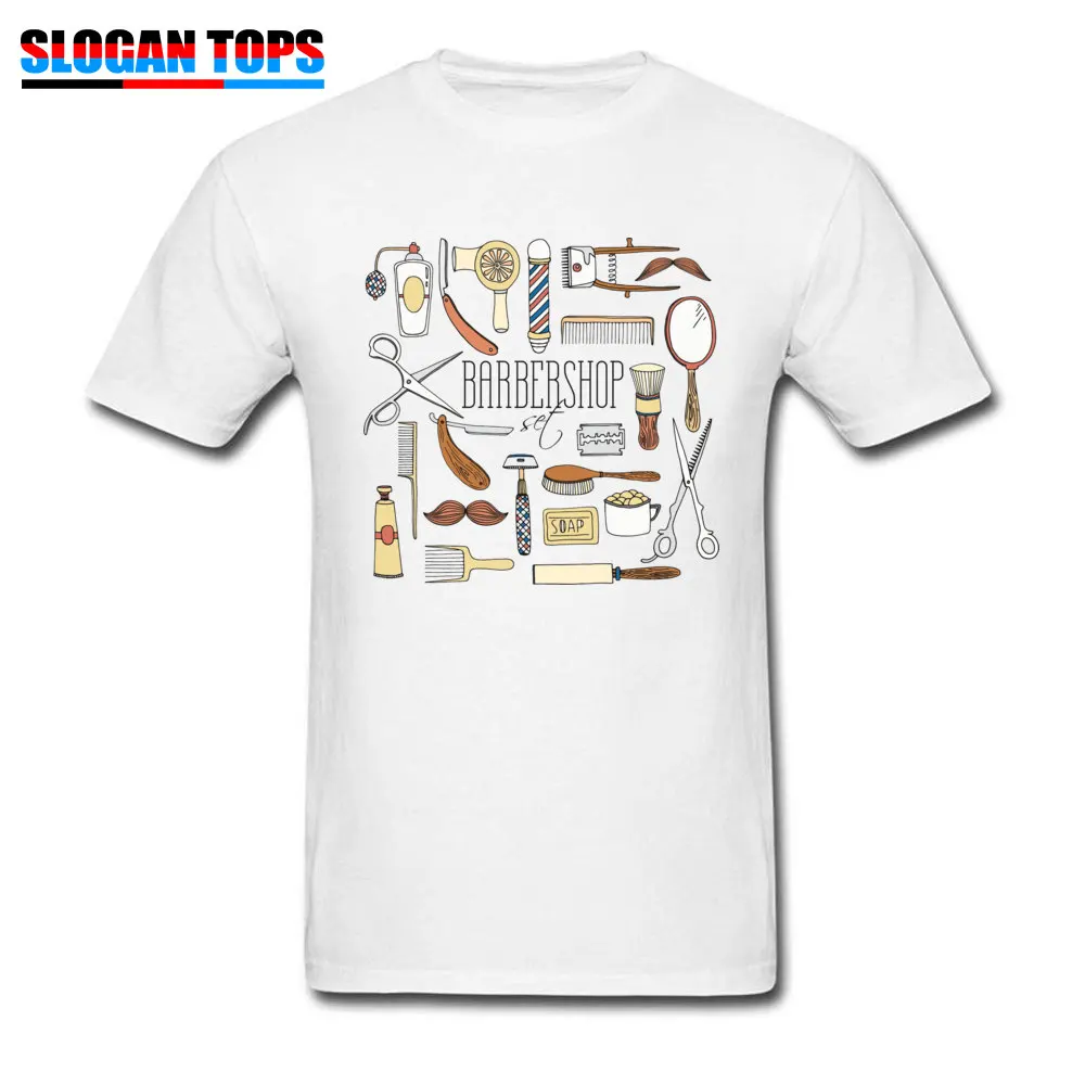 Mens 2018 New Printed Tees Crewneck NEW YEAR DAY Pure Cotton Tshirts Party Short Sleeve barbershop appliances Tees barbershop appliances white