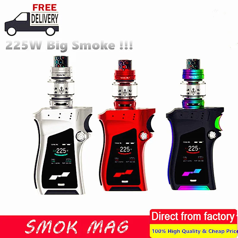 Smok Mag Vape Electronic Cigarette Kit 225W TC with 8ml TFV12 Prince Top Refill Atomizer Vaporizer