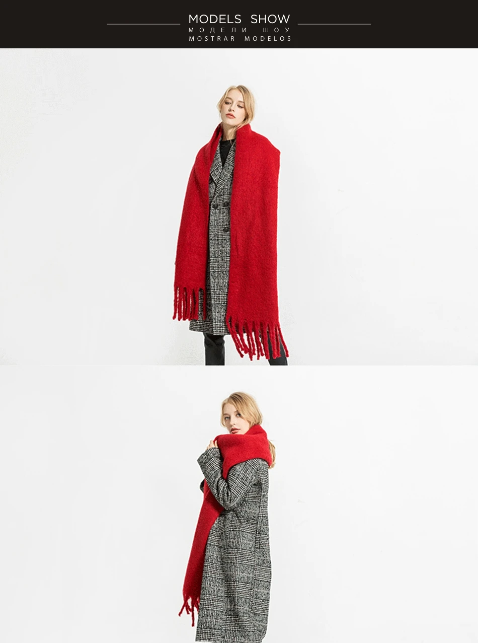 Waliicorners Women'S Scarf Winter Warm Quality Cashmere For Ladies Plaid Pashmina Wool 8 2_01