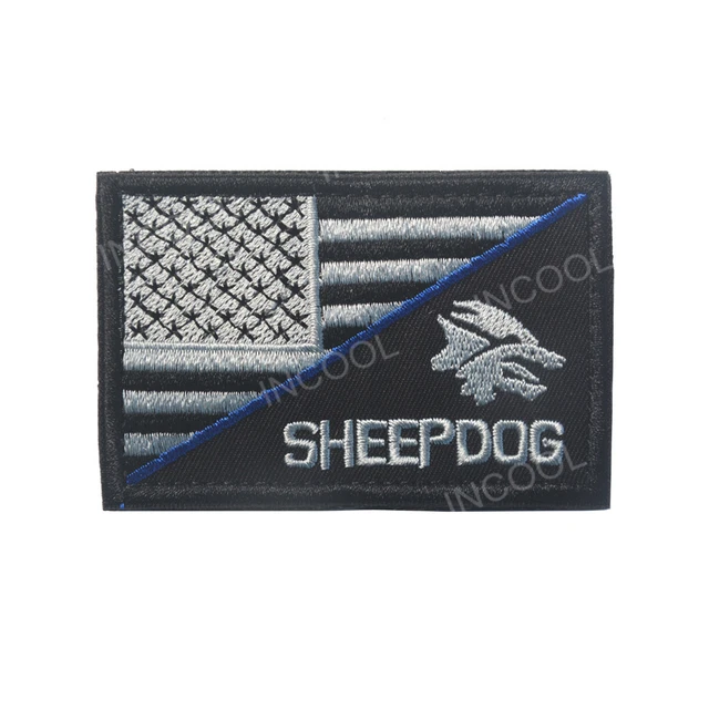 Buy 50 PCS Embroidery Patch SHEEPDOG Thin Blue Line US