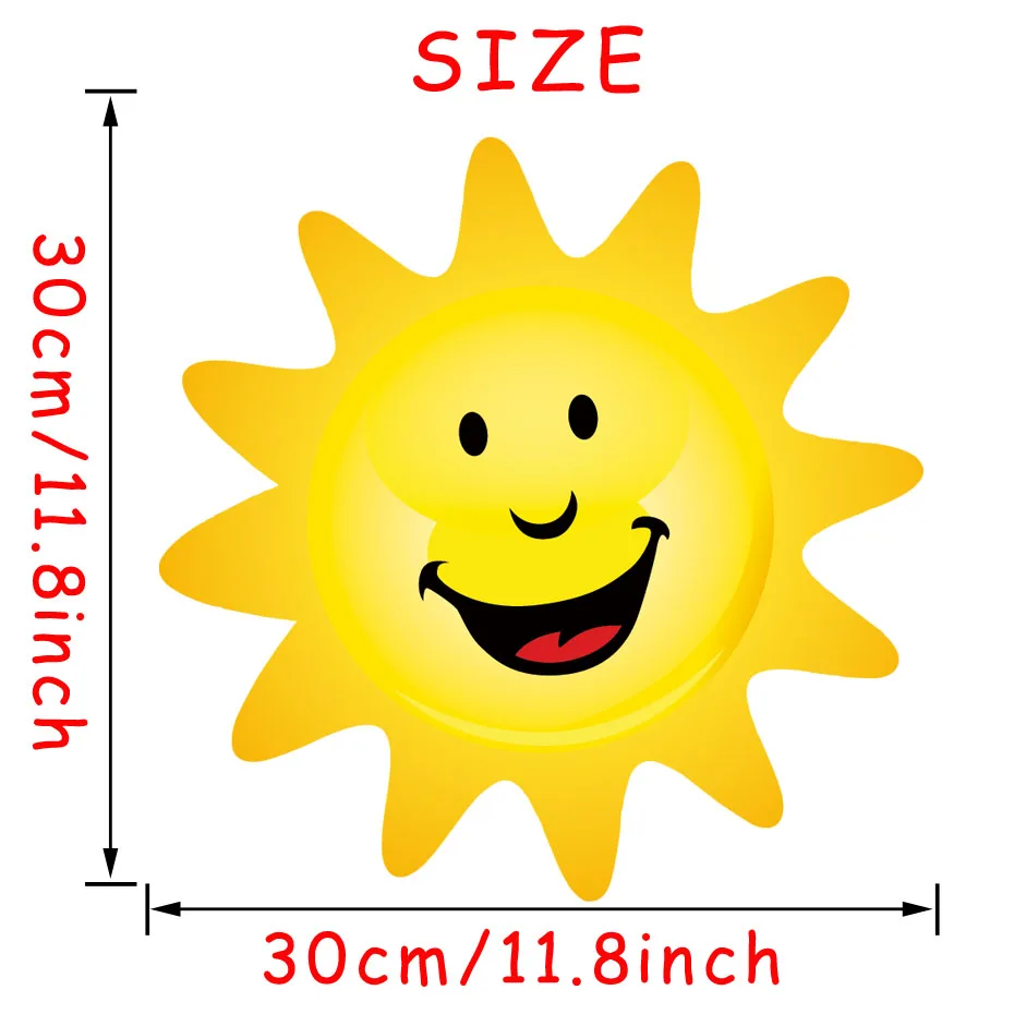 Милый мультяшный солнцезащитный стикер, съемная виниловая наклейка на стену для детей, игровая комната, домашний декор, сделай сам, искусство для детского сада, плакат