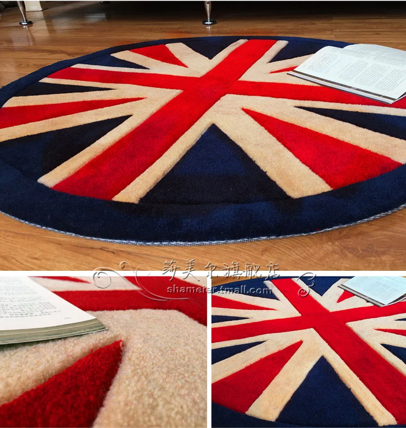 Современный ковер для гостиной Лондонский британский флаг большой геометрический Коврик для прихожей круглый компьютерный коврик для кабинета teppich