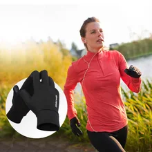 Зимние перчатки, сохраняющие тепло, ветрозащитные, черные, с сенсорным экраном, для бега и походов, перчатки для спорта на открытом воздухе, для катания на лыжах, защитные перчатки