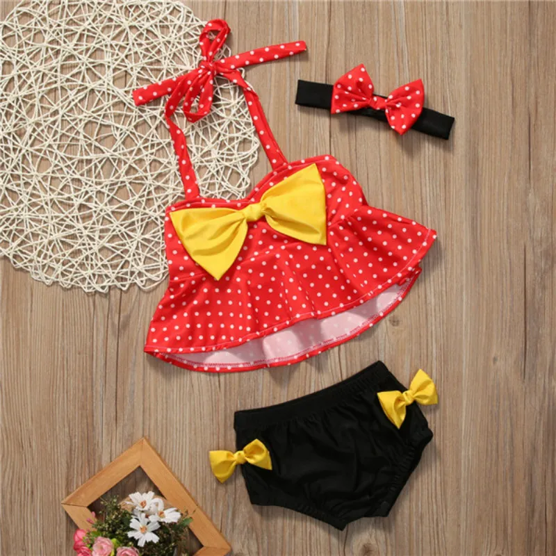 

Toddler Kids Baby Girls Swimsuit 3Pcs Swimwear Bathing Suit Tankini Bikini Set
