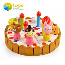DIY Деревянный Торт ко дню рождения, игровой дом, кухонные игрушки для детей, Детские Обучающие Развивающие творческие сборочные подарки