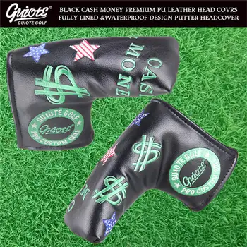 

[2 Colors] Cash Money Golf Blade Putter Cover Synthetic Leather US Dollar Golf Headcover Sport Golf Accessories Novelty Gift