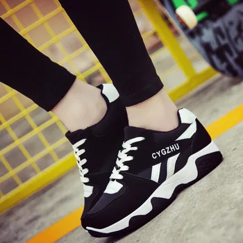 

bottom breathable sneakers female lace sport shoes heavy bottomed women running shoes Forrest Gump shoes basket femme