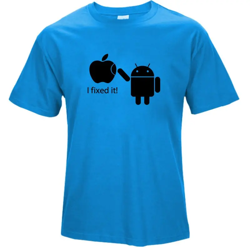 COOLMIND FU0116A, хлопковые мужские футболки, Android Robot, Мужская футболка, Apple Humor Logo, с принтом, забавная футболка, короткий рукав, футболки - Цвет: BSL