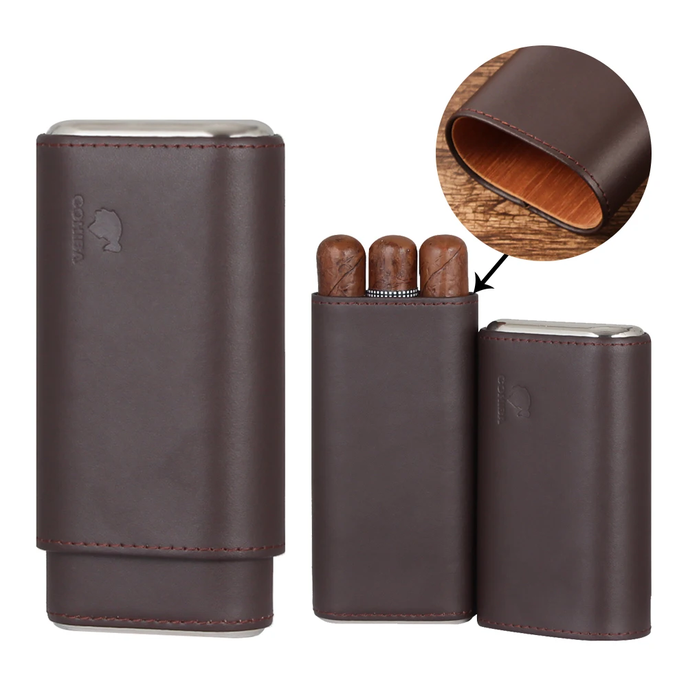 COHIBA Humidor Case Leather Cigar Box Accessories Cedar Wood with Gift | Дом и сад