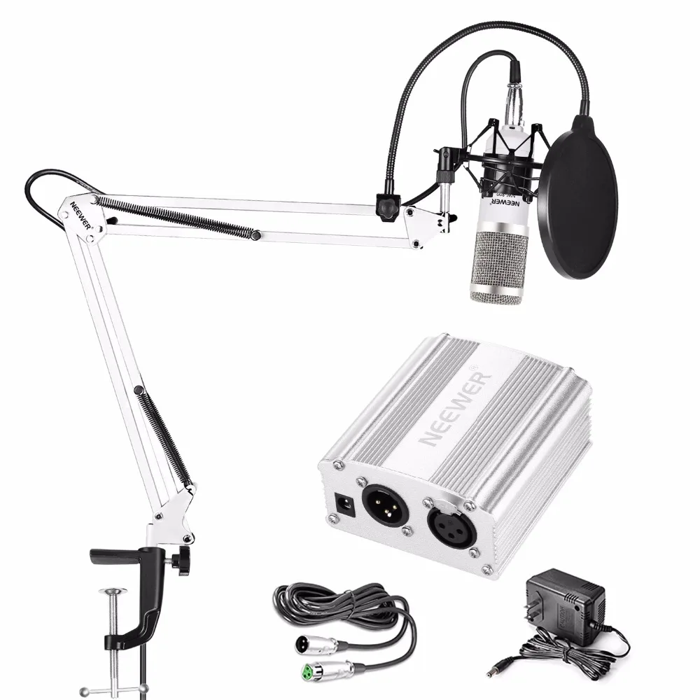 

Neewer Condenser Microphone(White/Silver) Kit