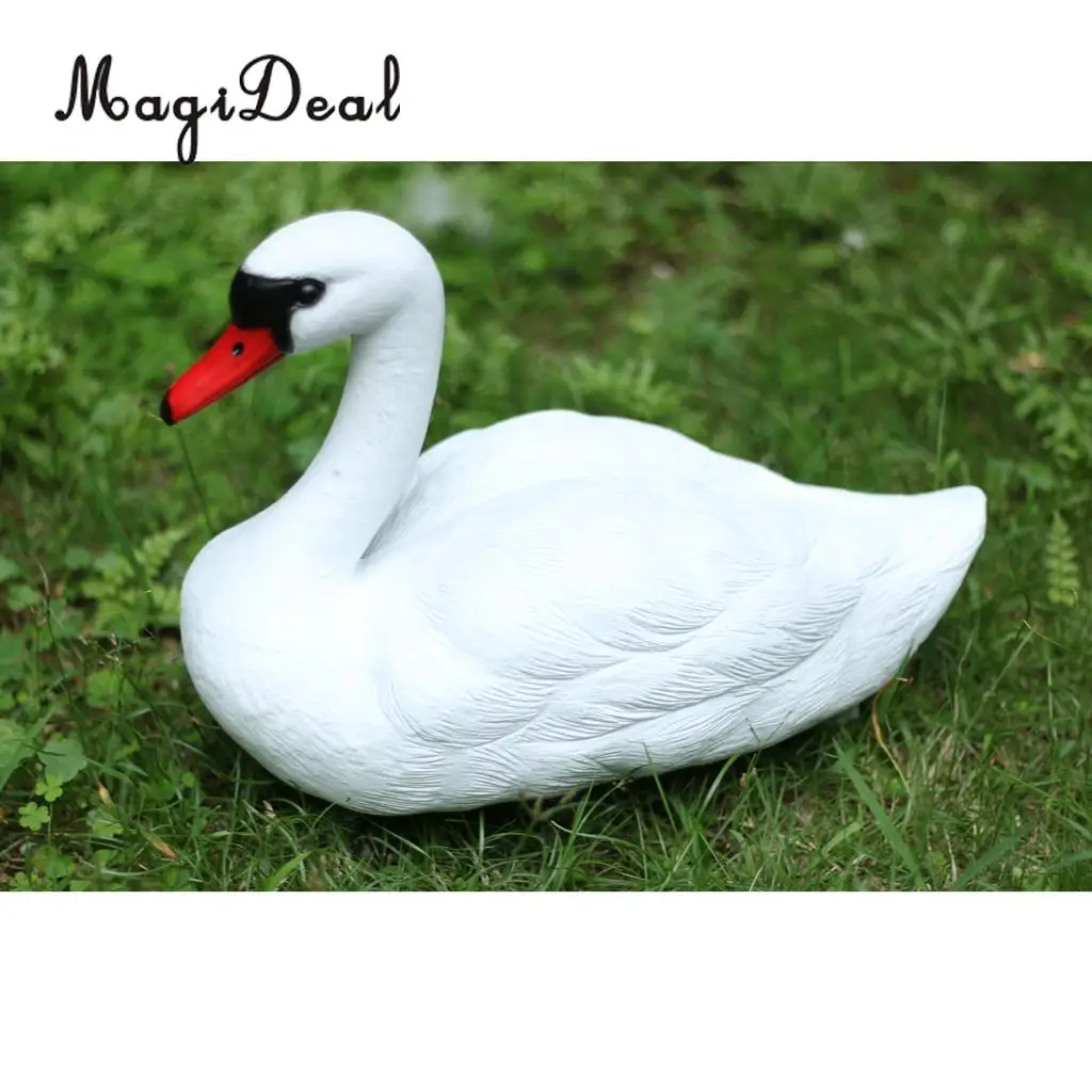 MagiDeal 2 Pieces Plastic Floating Swan Decoy for Hunting &Fishing Garden Scarecrow