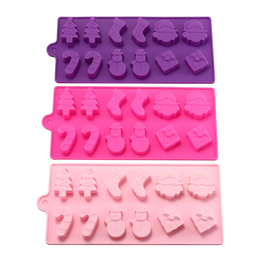 T0916P0158A Silicone Mold Santa Claus Snowman Pine Wand Sock detail 00