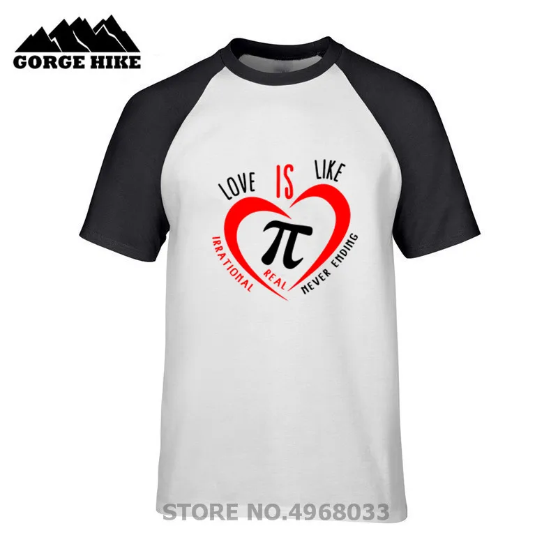 Потрясающая Нарядная футболка для подростков Love Is Like Pi Irrational Real Never Ending подарок на