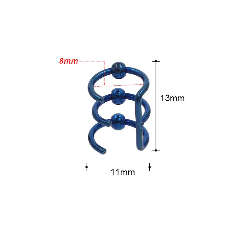 2 шт. 1,2x8 мм клипса на манжете обертывание верхних кольца для носа пирсинг пикантное украшение сталь CBR ушные манжеты спиральный для хряща кольца - Окраска металла: Style 3