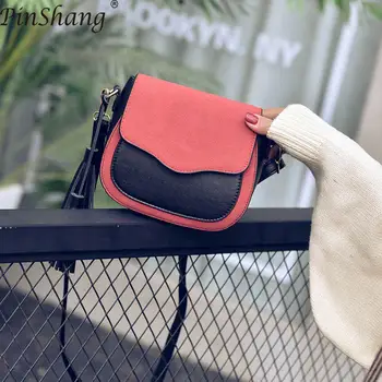 

PinShang Women Handbag Lady Satchel Fashion Semicircular Matting Tassel PU Leather Handbag Shoulder Bags for Women 2018 ZK40