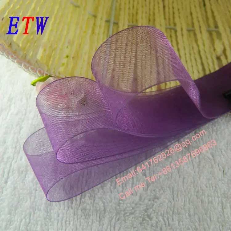 

Free shipping 1''(25mm) Polyester Organza Ribbon Plum Color 50 yards/lot wedding Ribbon DIY hairbows Kids gift