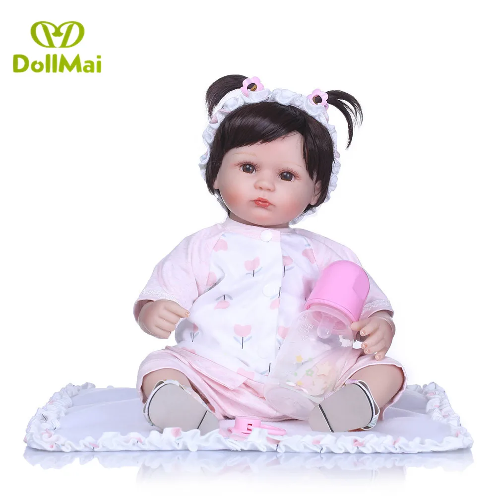 

40cm Silicone Reborn Baby Doll kids Playmate Gift For Girls 16 Inch Baby Alive Soft Toys For Bouquets Bebe Doll Reborn