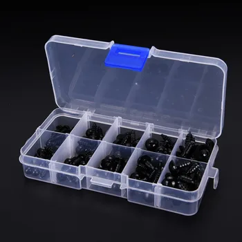 

100pcs 6-12mm Black Plastic Safety Eyes For Teddy Bear Doll Animal Puppet Crafts