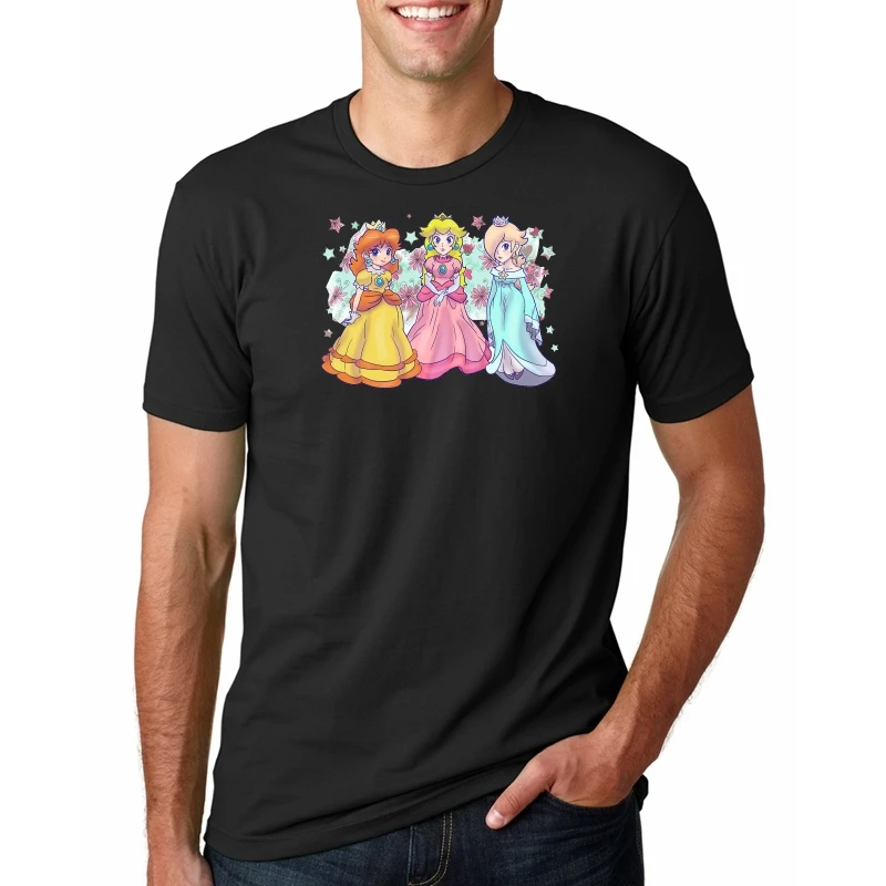2019 high quality Man Tops Tees Princess Peach, Daisy and Rosalina Men Cotton Short Sleeve Brand Clothing Men's Summer t-shirt