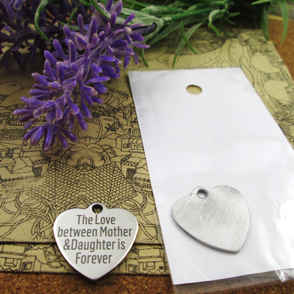 10pcs"the Love Between Mother & Daughter Is Forever"stainless Steel