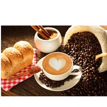 Kaffee und brot 60×80 cm 3D DIY Diamant malerei kreuzstich König Diamant stickerei kreuz runde von kristalle Handwerk hobby