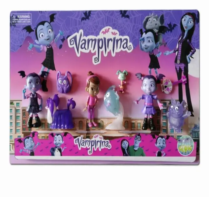 

9pcs/lot Junior Vampirina The Vamp Batwoman Girl Action Figures Toy Doll For Kids Baby gifts Free shipping
