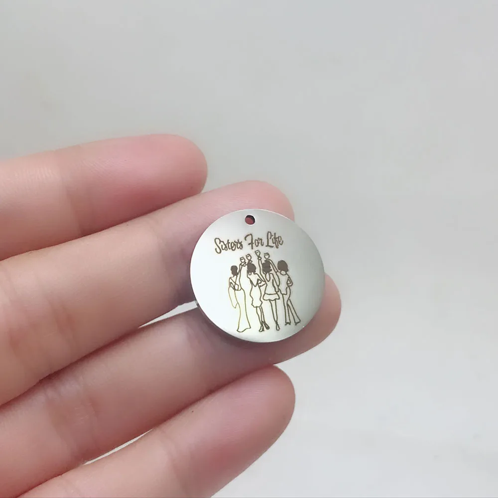 Круглые Подвески Yamily из нержавеющей стали для сестер на всю жизнь подвески