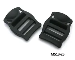 DIY 50 шт 25 мм 1 дюйм черный пластик регулируемые пряжки Tri Glide двухщелевые пряжки для лямки рюкзака сетка M513-25
