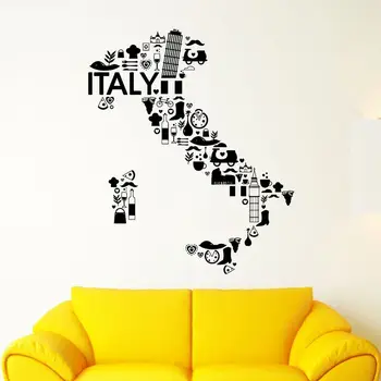 

Itly Pizza Sticker Food Restaurant Decal Poster Vinyl Art Wall Decals Pegatina Decor Mural Pizza Italian Restaurant Decal
