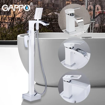 

GAPPO Bathtub Faucets white chrome bathroom bathtub faucet bath shower mixer shower head set bathroom basin faucet mixer