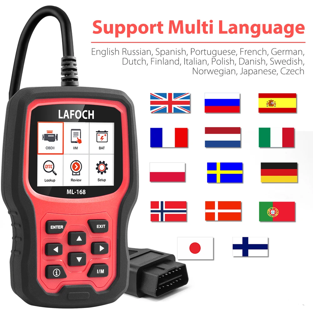 KIPPO для диагностики двигателя считыватель кода батареи obd2 ML 168 O2 MAF Универсальный