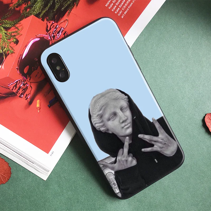 

Funny Humor art Plaster statue Coque Soft Silicone Phone Case Cover Shell For Apple iPhone 5 5s Se 6 6s 7 8 Plus X XR XS MAX