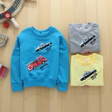 Baby boys clothing 2016 autumn winter new cotton Korean baby kids fashion small car children round neck thick sweater outwear