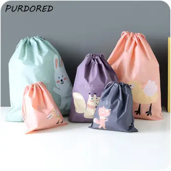 

PURDORED 1 pc Cartoon Drawstring Bag Portable Travel Storage Bag Waterproof Underwear Closet Clothing Bags Dropshipping